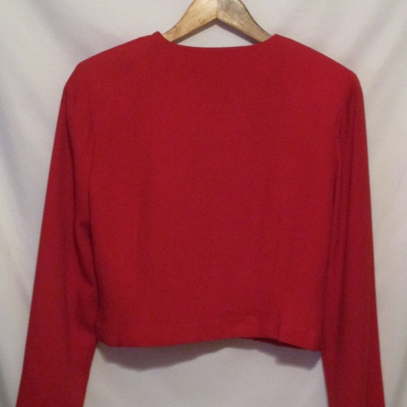 RED CROPPED JACKET - Picture 2 of 7